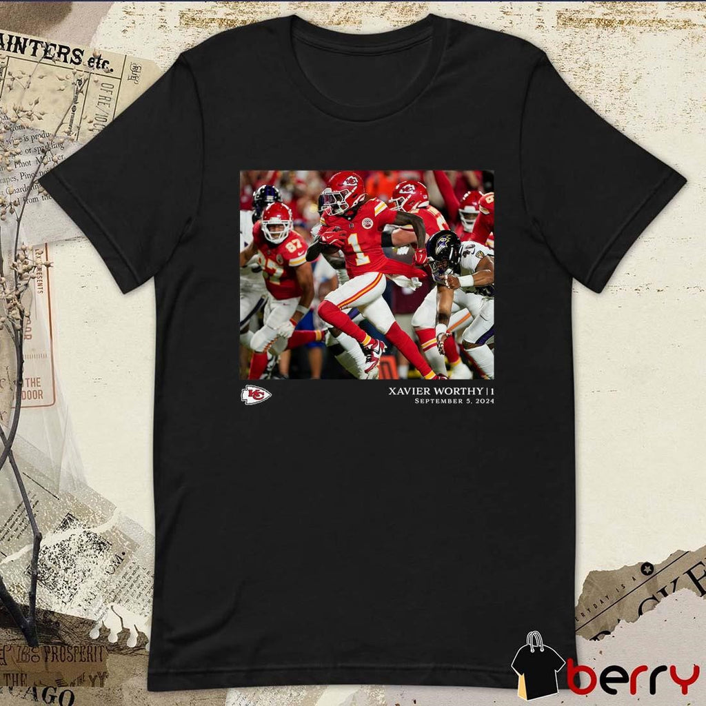 Xavier Worthy Kansas City Chiefs NFL Flash Features Week Sept 5 2024 t-shirt