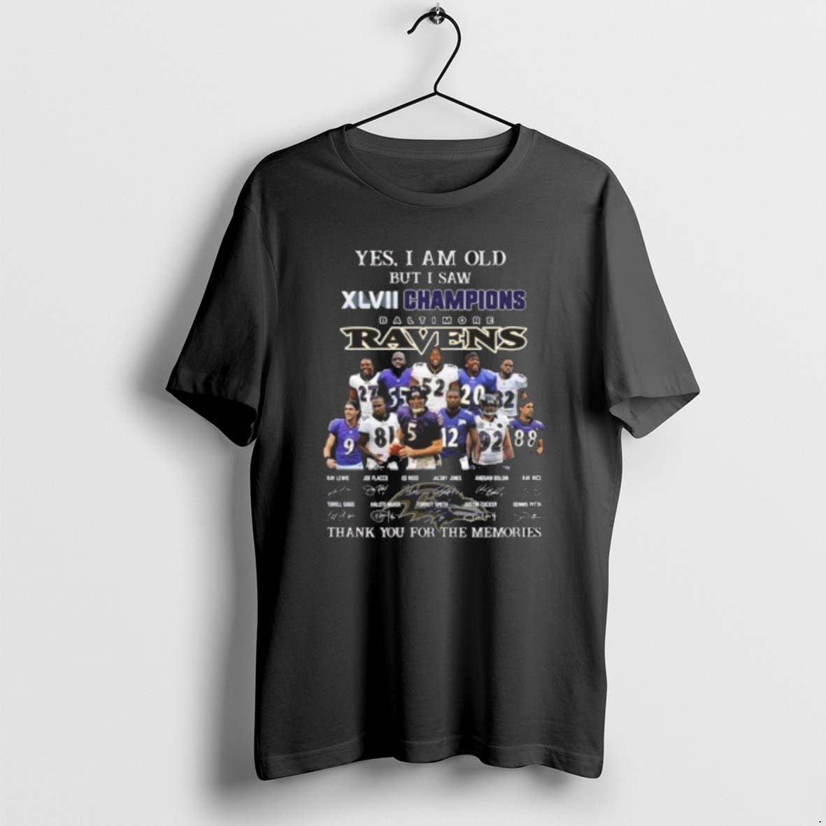 Official Yes I Am Old But I Saw Xlvii Champions Baltimore Ravens Players Signatures Thank T-Shirts, Hoodie, Sweatshirt