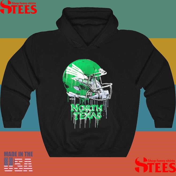 Youth Vive La Fete Black North Texas Mean Green Dripping Football Helmet Shirts