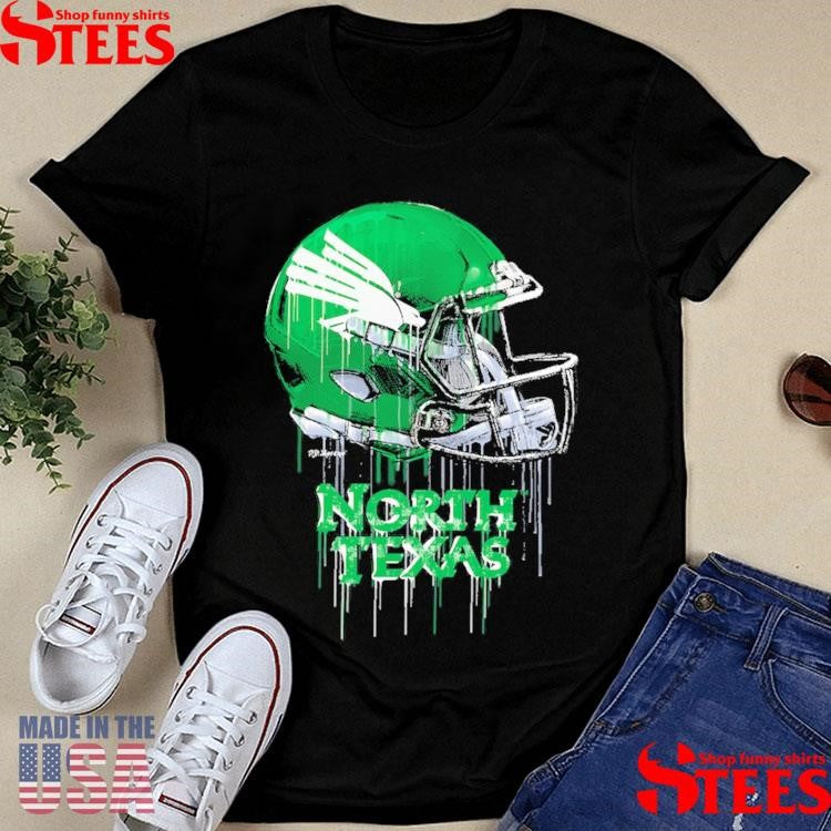 Youth Vive La Fete Black North Texas Mean Green Dripping Football Helmet Shirts