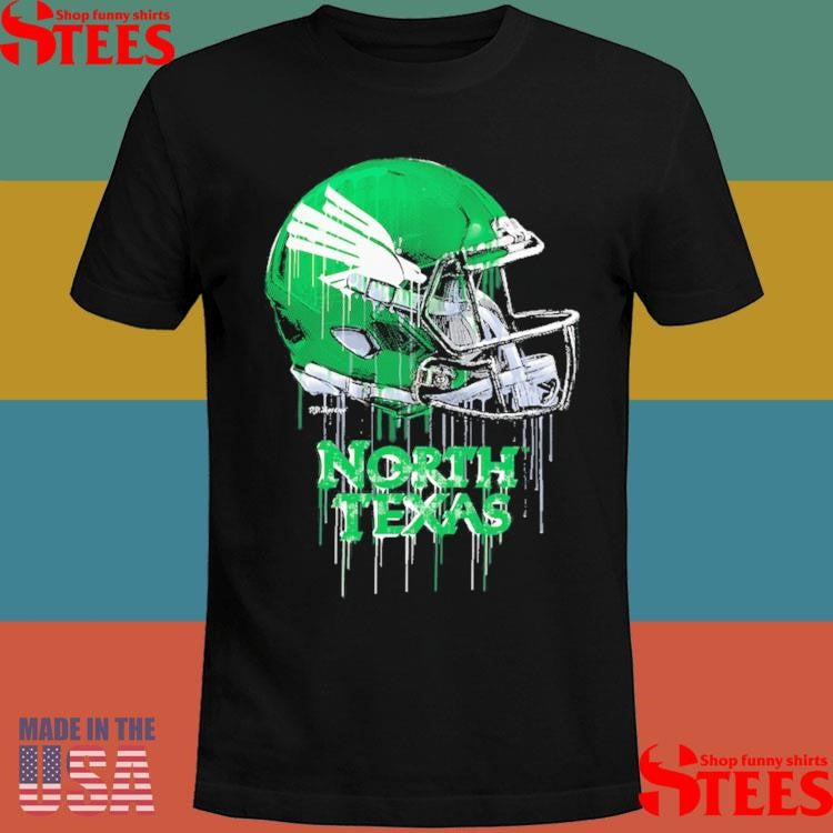 Youth Vive La Fete Black North Texas Mean Green Dripping Football Helmet Shirts