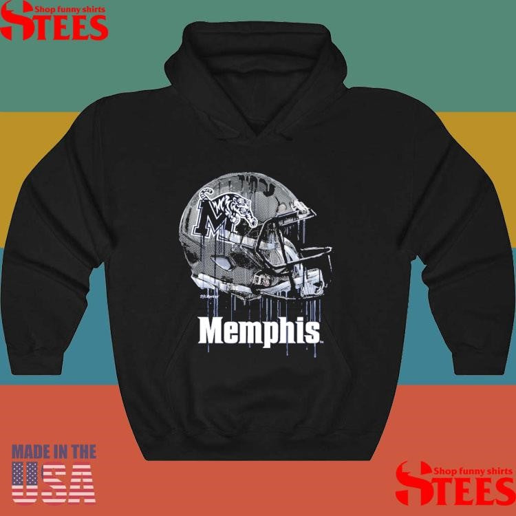 Youth Vive La Fete Navy Memphis Tigers Dripping Football Helmet Shirts