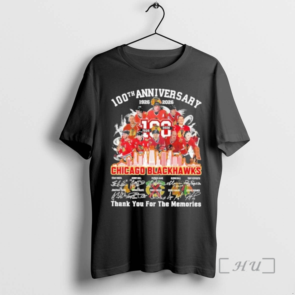 Officials 100th Anniversary Team Player Chicago Blackhawks Signature Thank You For The Memories Premium T-Shirts, Hoodie,...