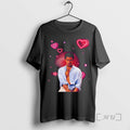 Officials Bad Bunny Benito Portrait Romantic Pink Hearts Graphic T-Shirts, Hoodie, Sweatshirt | CiraTrend.com