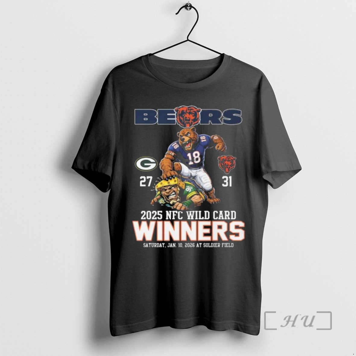 Officials Bears Beat Packers 2025 Nfc Wild Card Winners Jan 10 2026 At Soldier Field T-Shirts, Hoodie, Sweatshirt