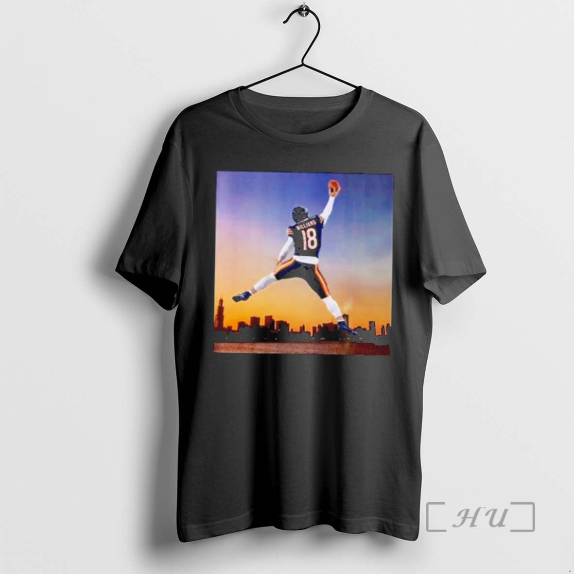 Officials Caleb Williams Jumpman Chicago Skyline Photo T-Shirts, Hoodie, Sweatshirt | CiraTrend.com