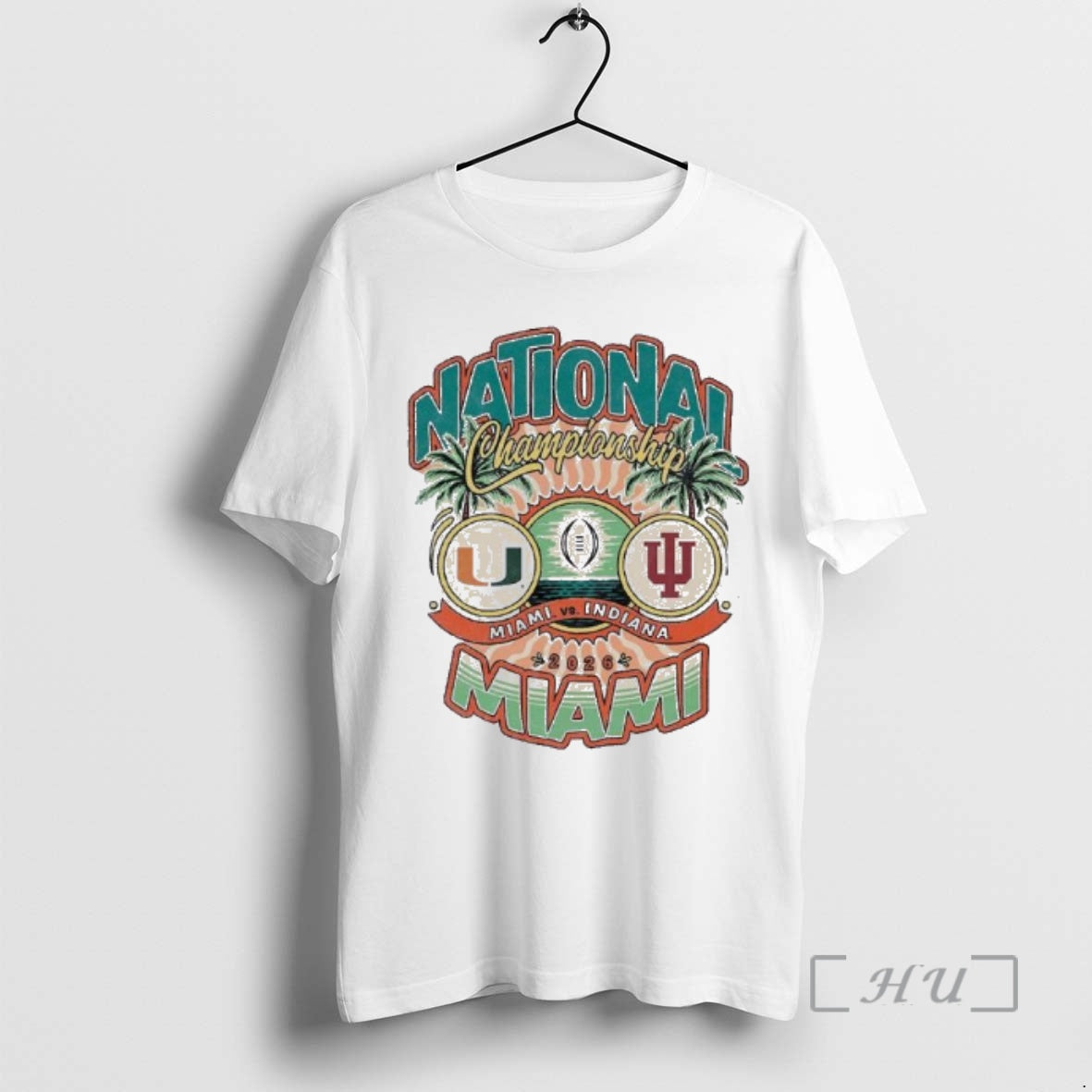 Officials College Football Playoff 2026 National Championship Miami Vs Indiana Matchup Retro Premium T Shirts Hoodie,...