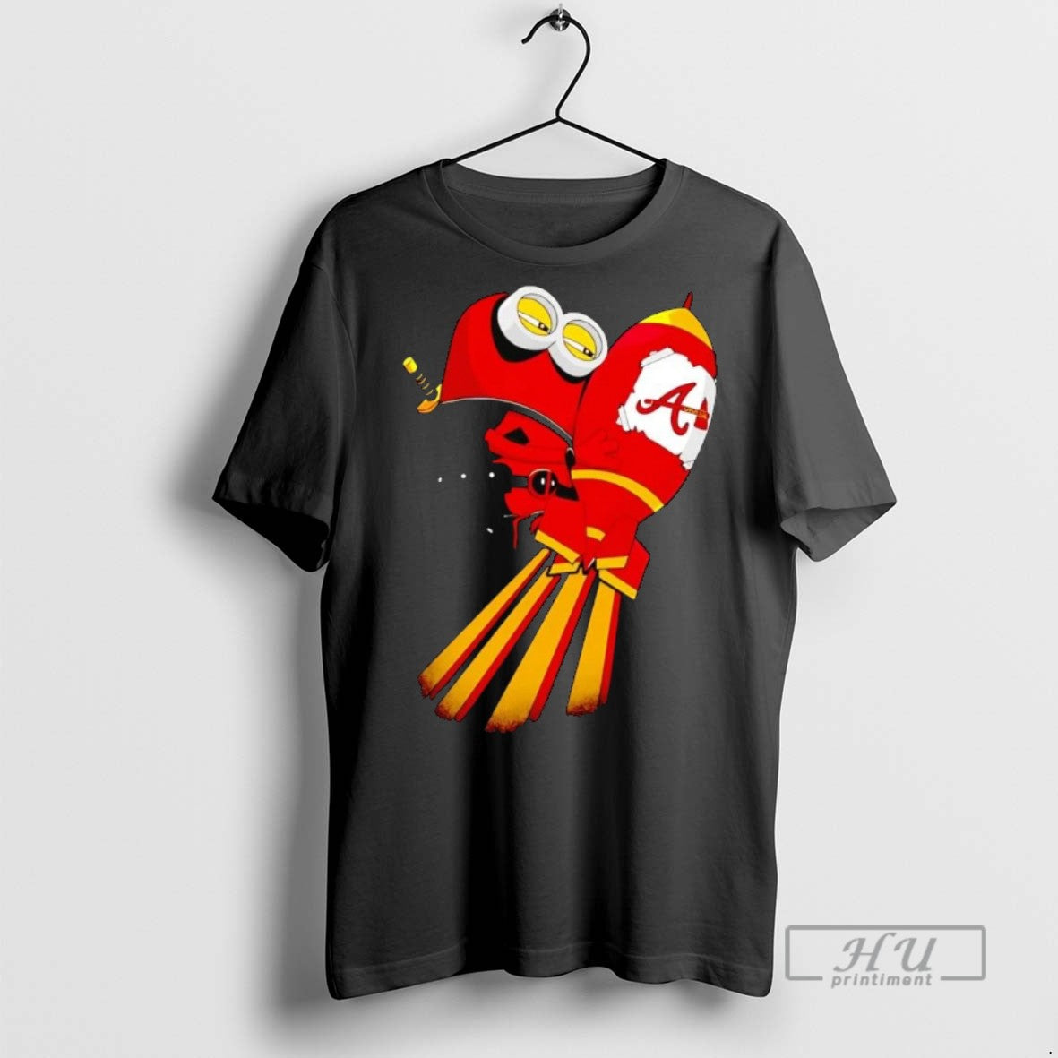 Officials Deadpool Minion Atlanta Braves Rocket Fly T Shirt
