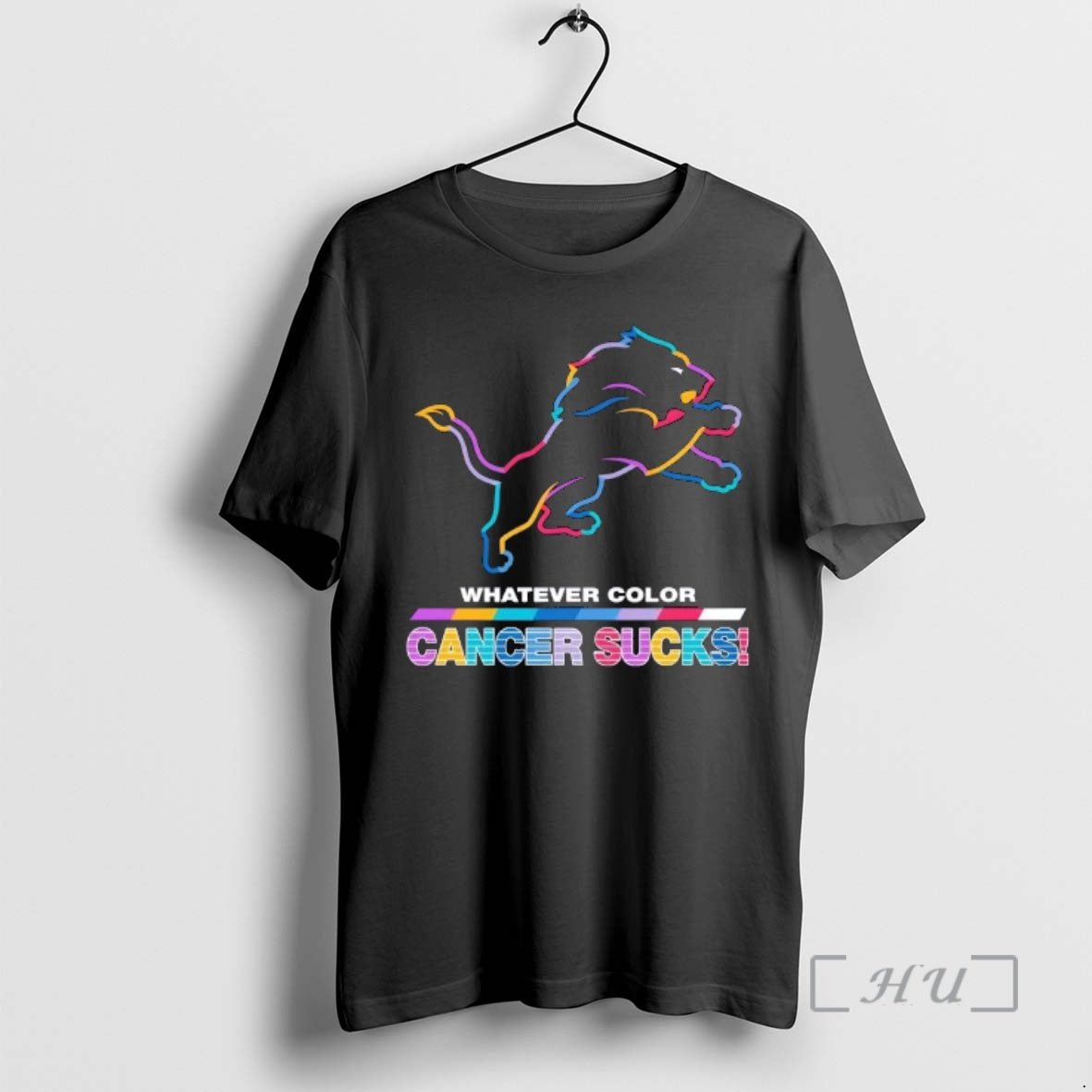 Officials Detroit Lions Football Whatever Color Cancer Sucks Logo Colors T-Shirts, Hoodie, Sweatshirt | CiraTrend.com