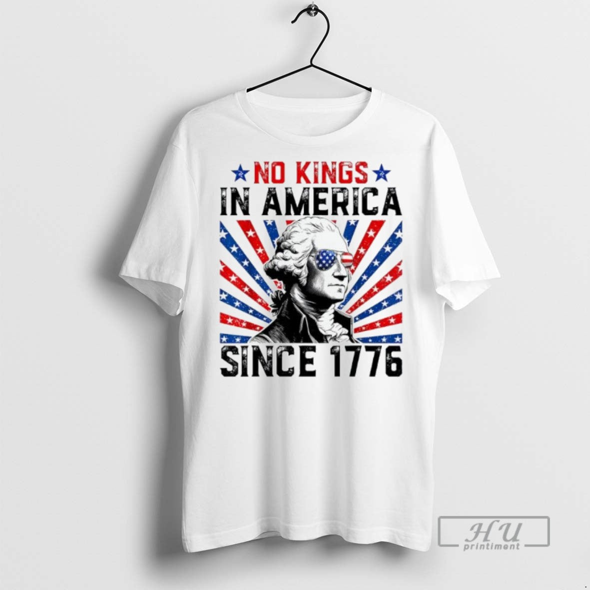 Officials George Washington No Kings In America Since 1776 Usa Flag Tee Shirt