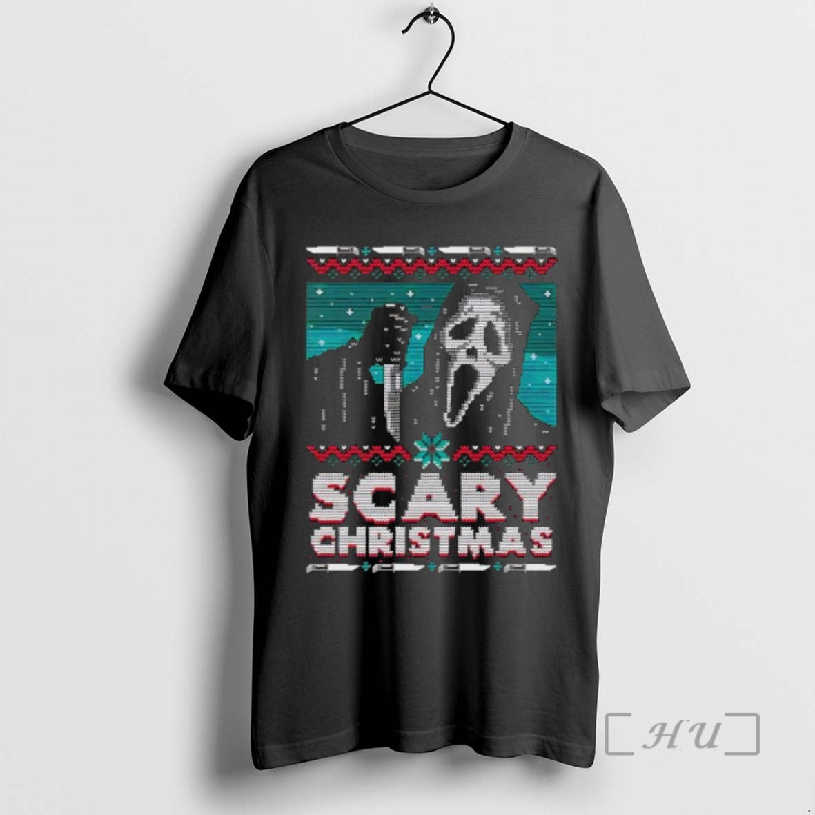 Officials Ghostface Holding Knife Scary Ugly Christmas T-Shirts, Hoodie, Sweatshirt | CiraTrend.com