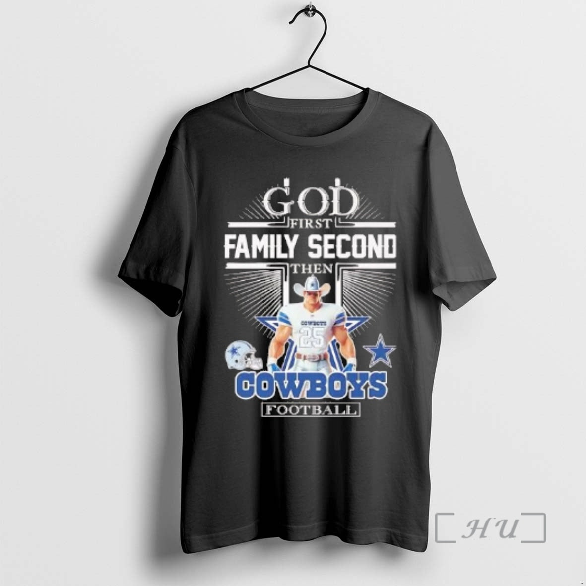 Officials God First Family Second Then Dallas Cowboys Football Mascot T-Shirts, Hoodie, Sweatshirt | CiraTrend.com