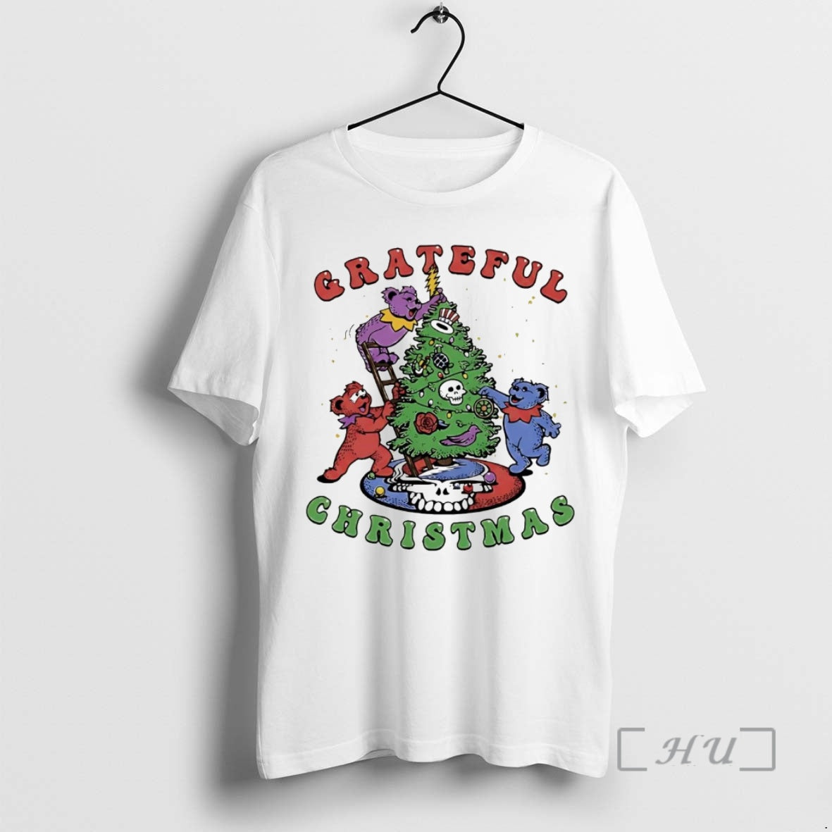 Officials Grateful Dead Bear Christmas Tree T-Shirts, Hoodie, Sweatshirt | CiraTrend.com