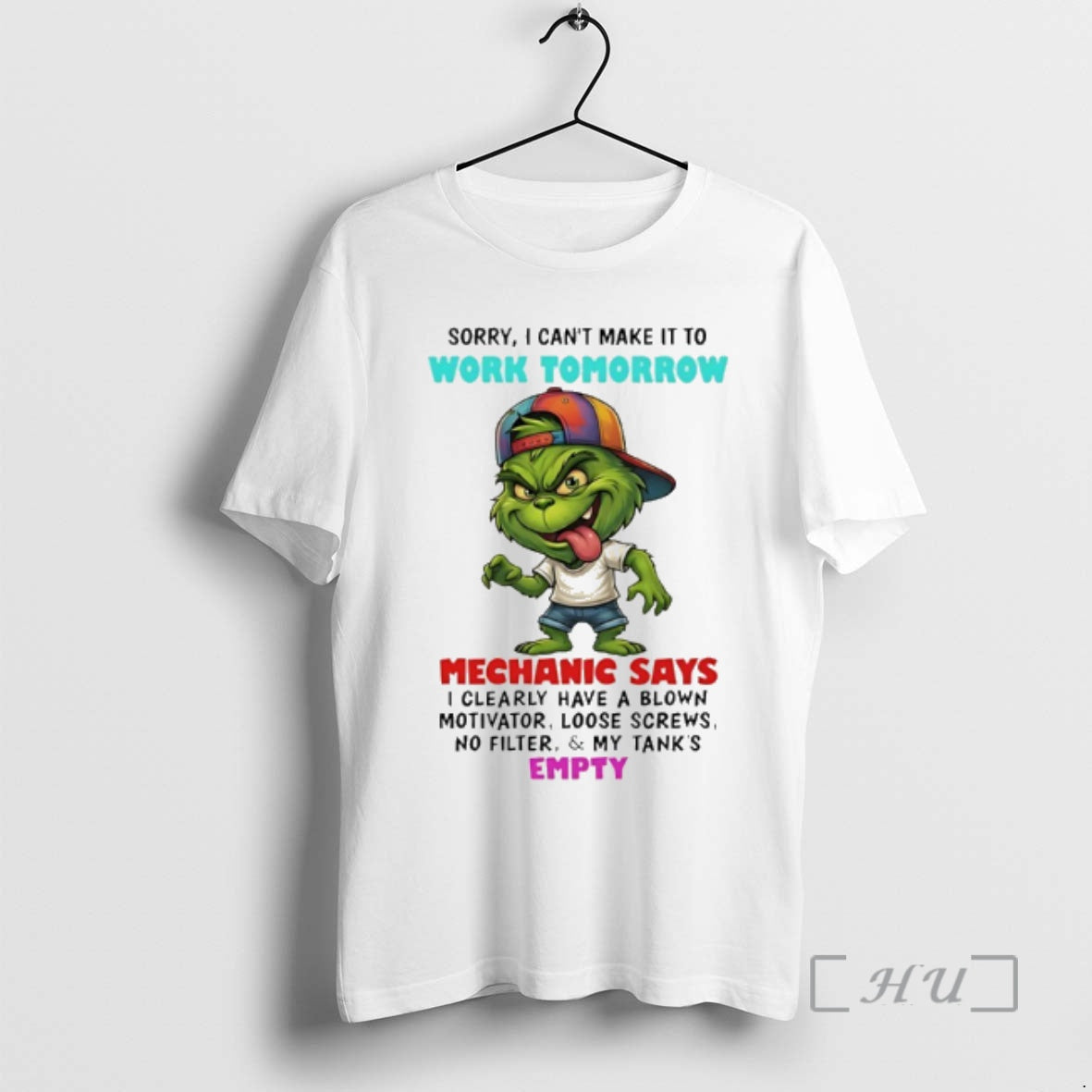 Officials Grinch Sorry I Cant Make It To Work Tomorrow Mechanic Says Premium T Shirts Hoodie, Sweatshirt | CiraTrend.com