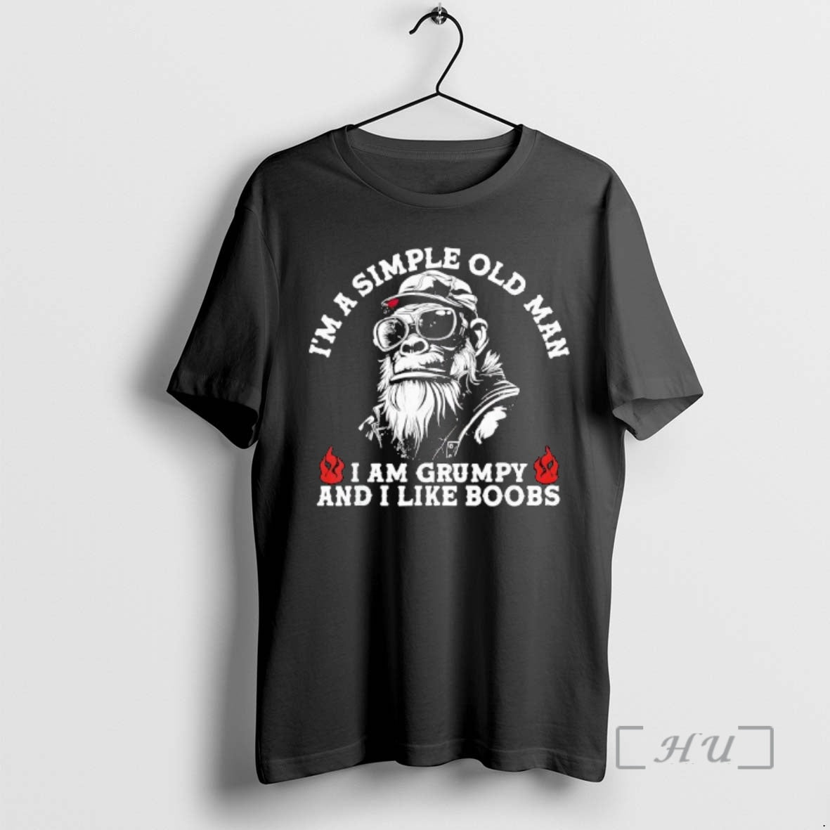 Officials Im A Simple Old Man I Am Grumpy And I Like Boobs Monkey Premium T-Shirts, Hoodie, Sweatshirt | CiraTrend.com