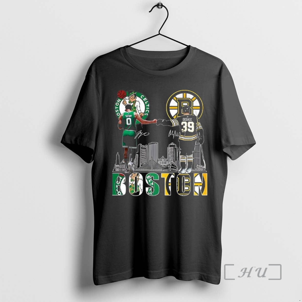 Officials Jayson Tatum Boston Celtics Touch Hand Morgan Geekie Boston Bruins 2025 Signature Premium T-Shirts, Hoodie,...