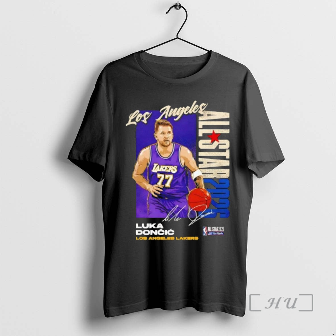 Officials Luka Doncic Los Angeles Lakers 2026 Nba All Star Vertical Signature Premium T Shirts Hoodie, Sweatshirt