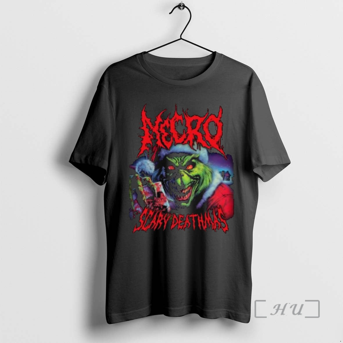 Officials Necro Grinch Scary Deathmas Circle Black T-Shirts, Hoodie, Sweatshirt | CiraTrend.com