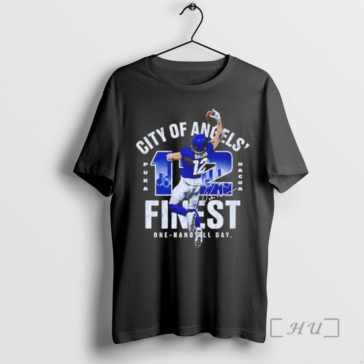 Officials Rams Puka Nacua City Of Angels Finest One Handed Grab Signature Premium T Shirts Hoodie, Sweatshirt | CiraTrend.com