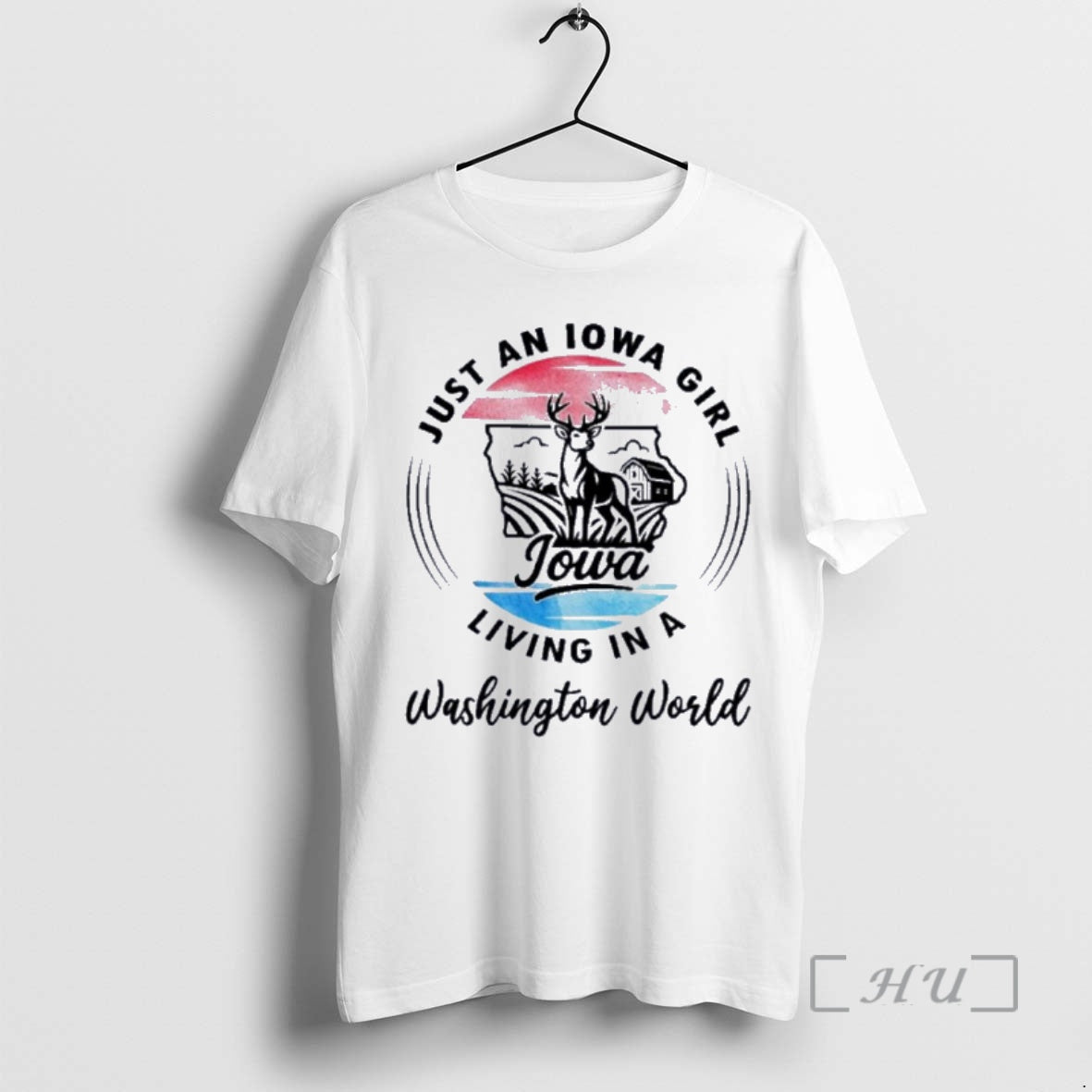 Officials Reindeer Just An Iowa Girl Living In A Washington World Premium T Shirts Sweater Hoodie, Sweatshirt | CiraTrend.com