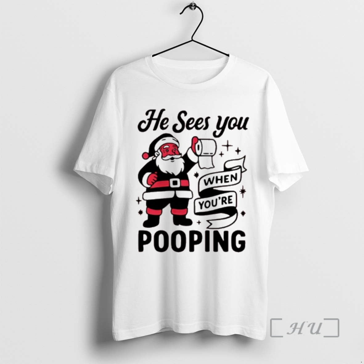 Officials Santa Claus He Sees You When Youre Pooping Christmas T-Shirts, Hoodie, Sweatshirt | CiraTrend.com