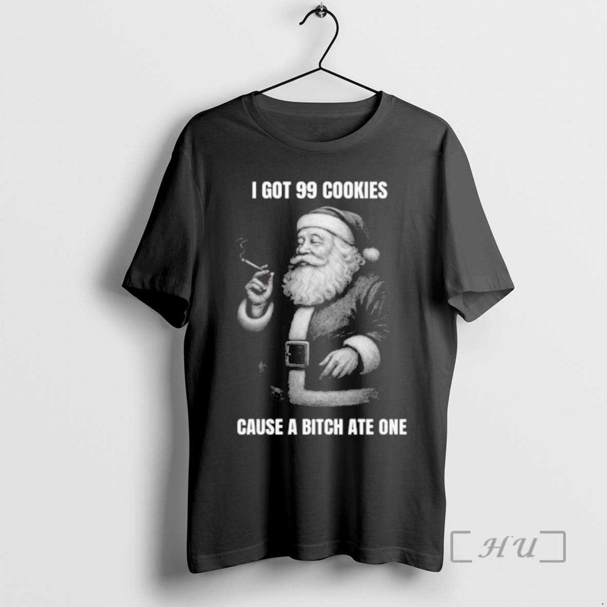 Officials Santa Claus Smoking I Got 99 Cookies Cause A Bitch Ate One Premium T-Shirts, Hoodie, Sweatshirt | CiraTrend.com