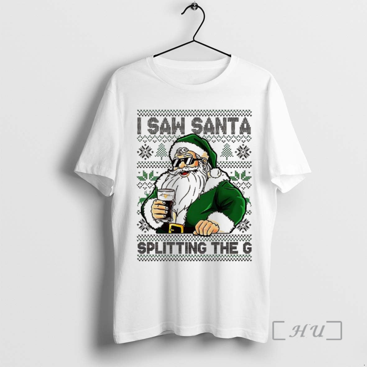 Officials Santa Drinking Beer I Saw Santa Splitting The G Ugly Christmas Premium T Shirts Hoodie, Sweatshirt | CiraTrend.com