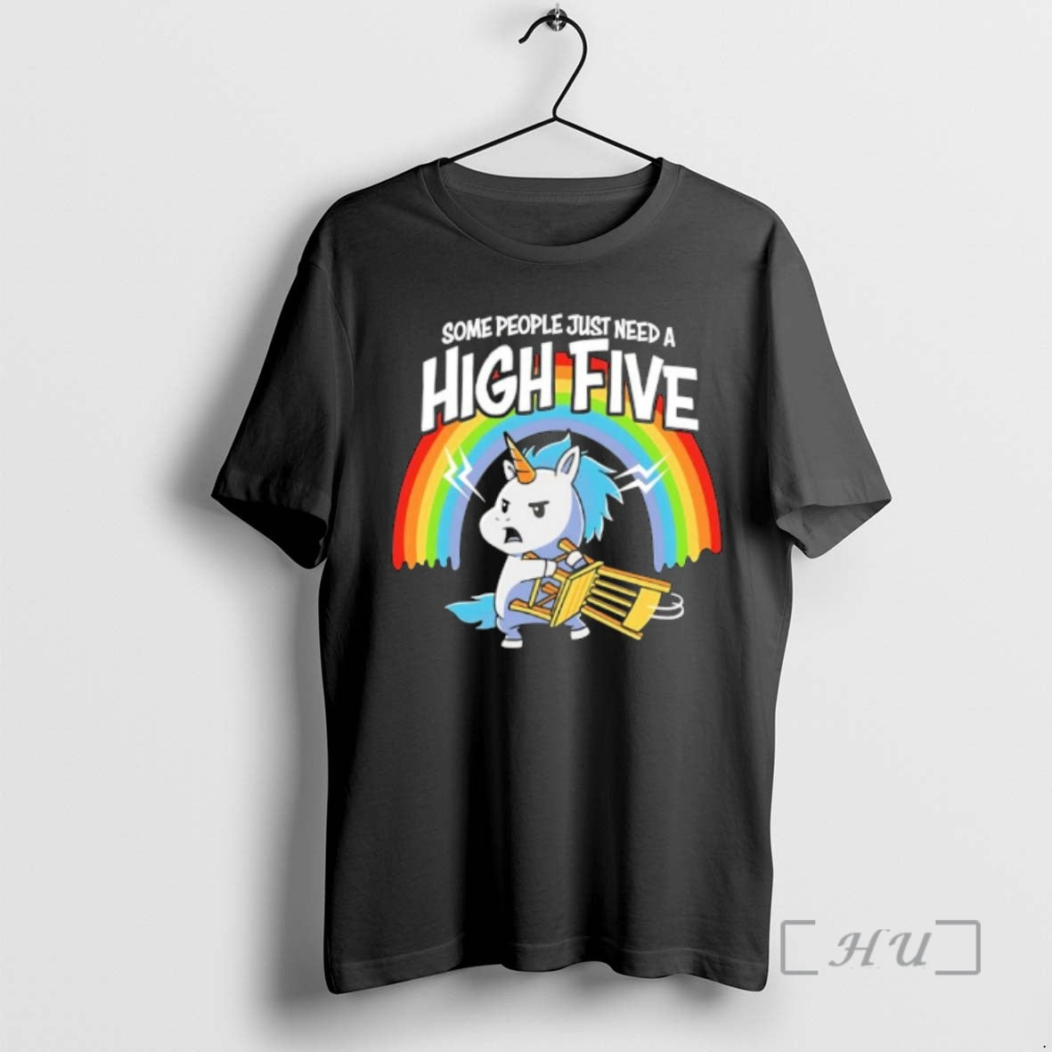 Officials Some People Just Need A High Five Unicorn Metal Chair Premium T Shirts Sweater Hoodie, Sweatshirt | CiraTrend.com