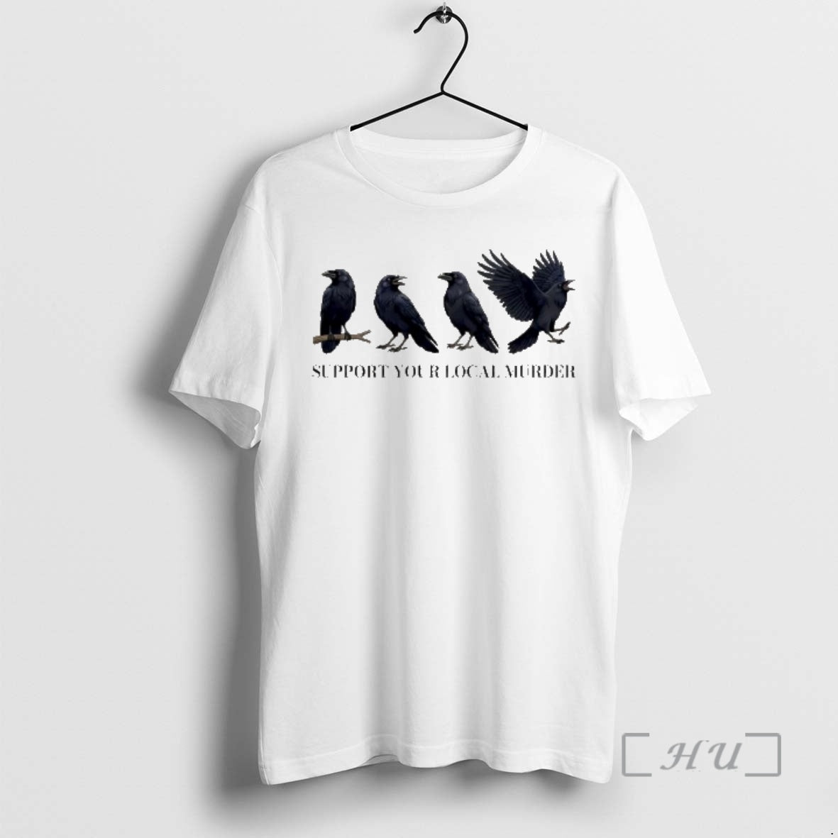 Officials Support Your Local Murder Crow Bird Raven Illustration Graphic T-Shirts, Hoodie, Sweatshirt | CiraTrend.com