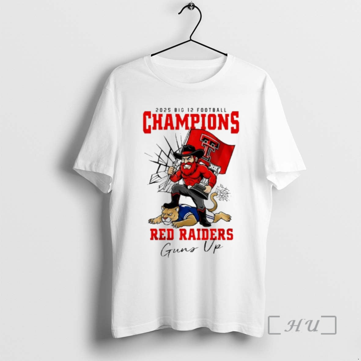 Officials Texas Tech Red Raiders Ncaa 2025 Big 12 Football Champions Guns Up Premium T-Shirts, Hoodie, Sweatshirt