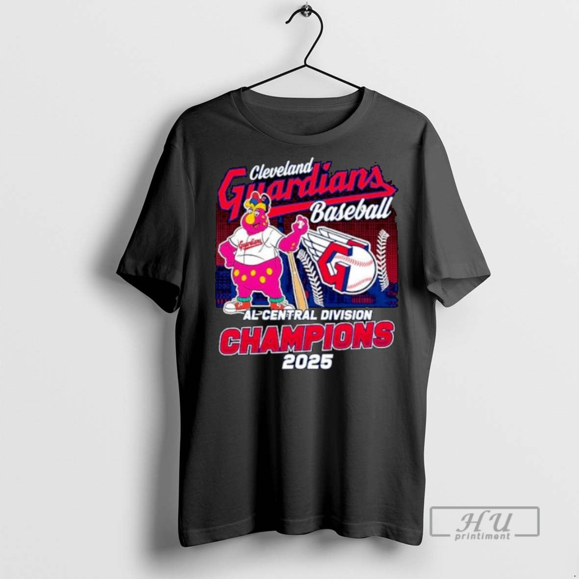 Officials Trending Cleveland Guardians 2025 Al Central Division Champions Mascot Ornaments Tee Shirt
