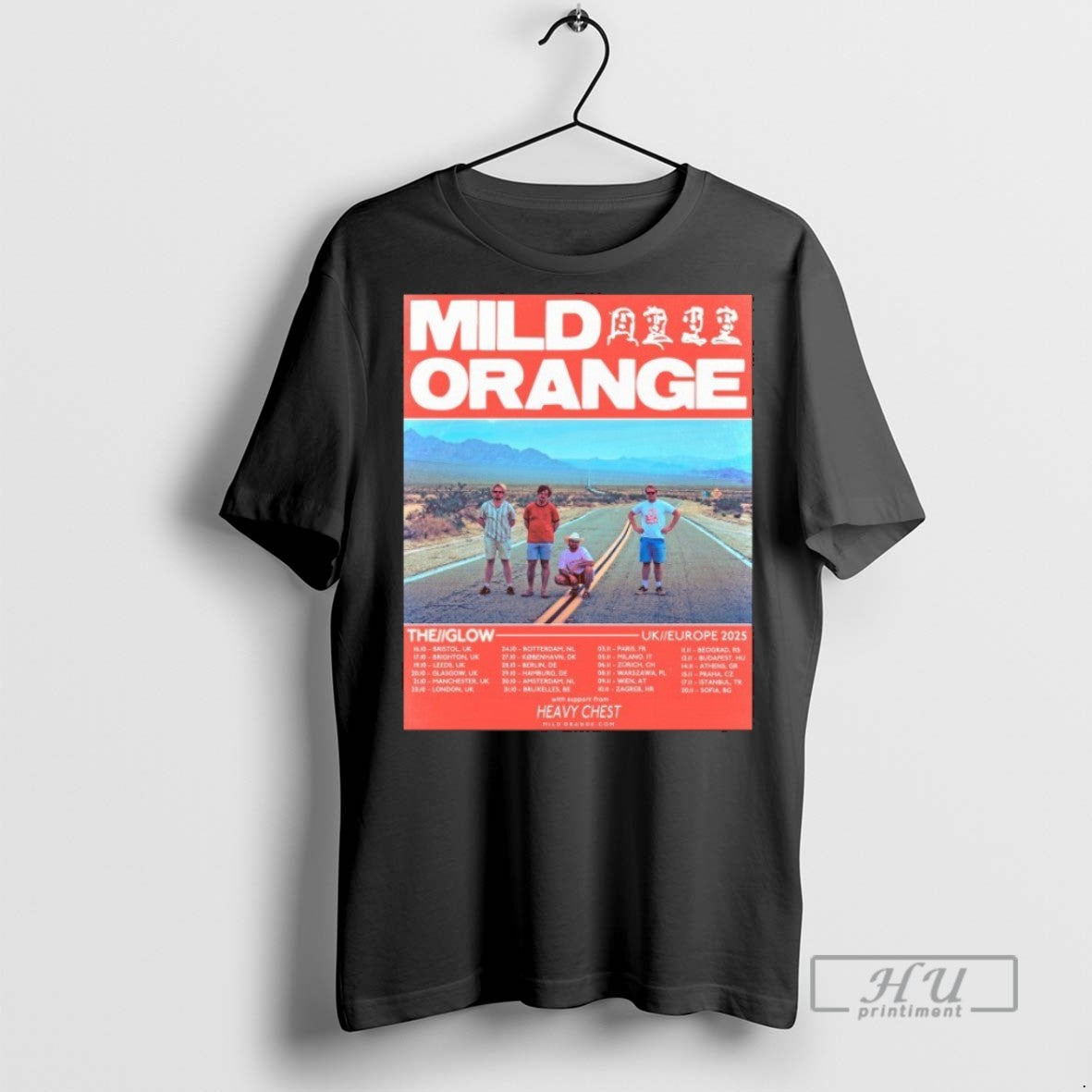 Officials Trending Mild Orange The Glow Uk Europe 2025 Tour Dates Tee Shirt