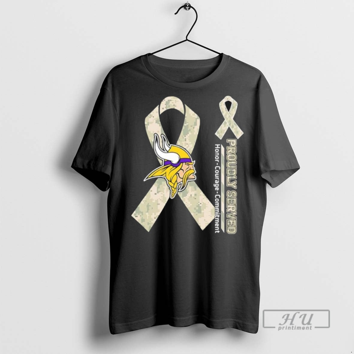 Officials Trending Proudly Served Honor Courage Commitment Minnesota Vikings Football Tee Shirt