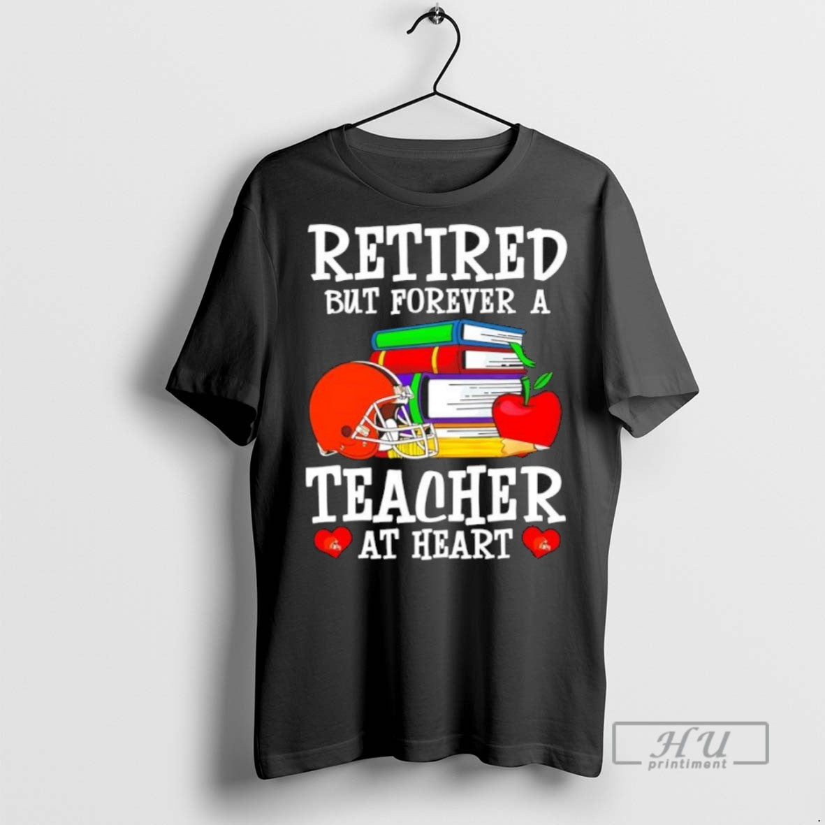 Officials Trending Retired But Forever A Teacher At Heart Cleveland Browns Football Tee Shirt