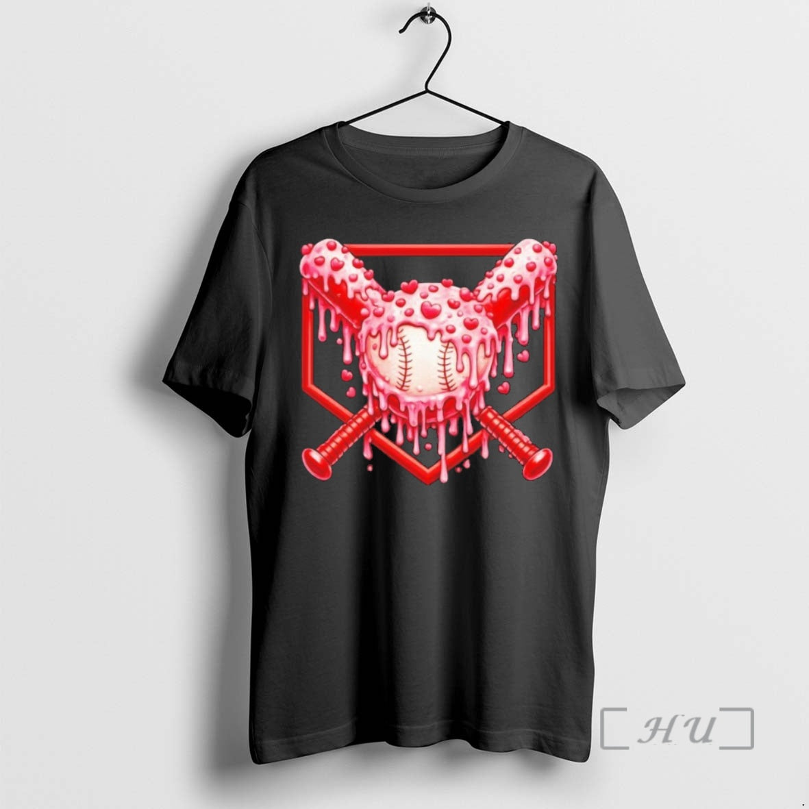 Officials Valentines Day Love Baseball Ice Cream Drip Heart T-Shirts, Hoodie, Sweatshirt | CiraTrend.com