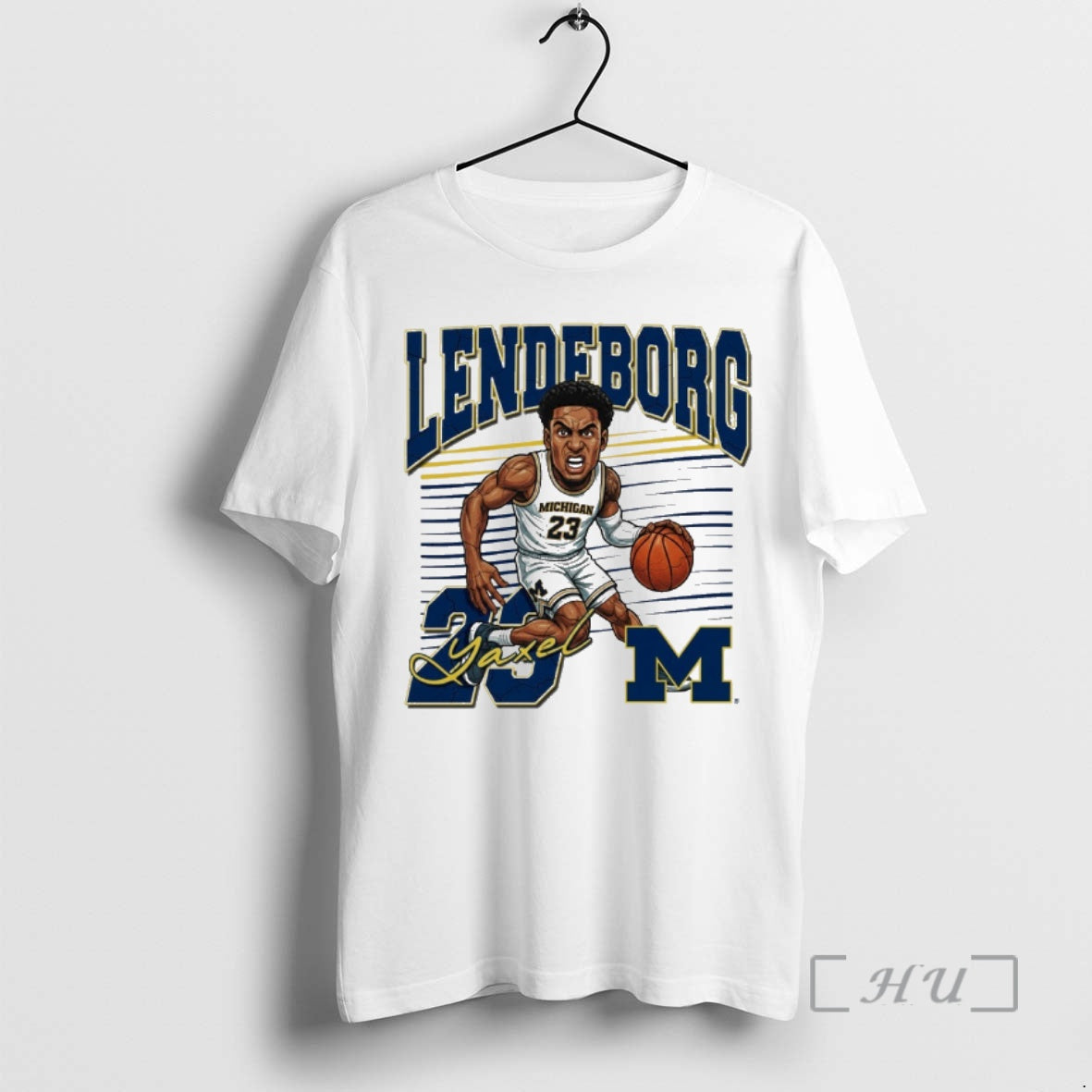 Officials Valiant University Of Michigan Wolverines Basketball Yaxel Lendeborg Caricature T-Shirts, Hoodie, Sweatshirt