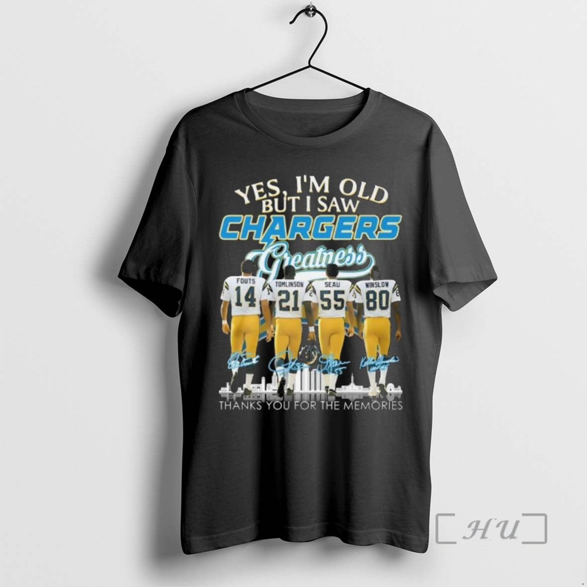 Officials Yes Im Old But I Saw Los Angeles Chargers Greatness Players Signatures Thank You T-Shirts, Hoodie, Sweatshirt