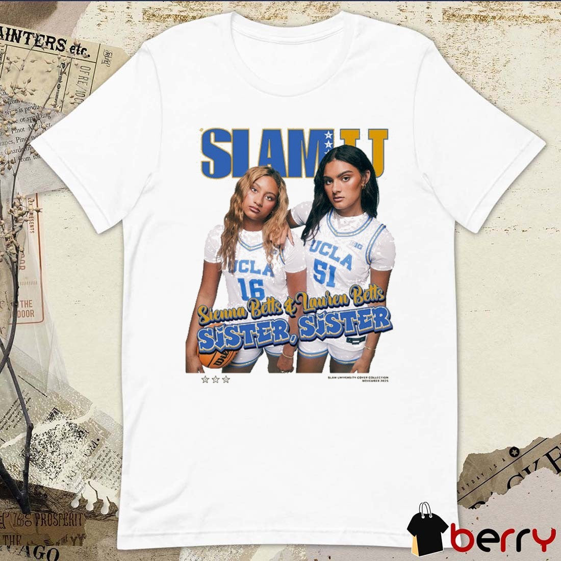 Offiicial SLAM Cover Sienna Betts and Lauren Betts Sister Sister UCLA Bruins t-shirt