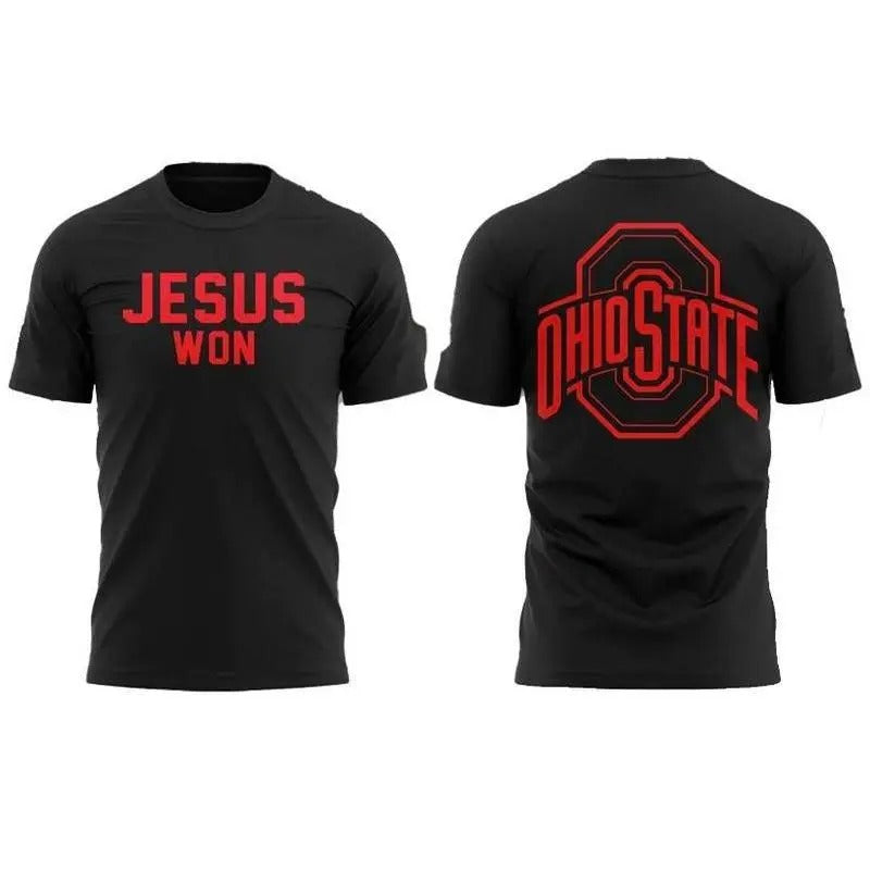 Ohio State Buckeyes Jesus Won Shirt, Jesus Won Ohio Pride TShirt, Christian Shirt, Jesus Won Sweatshirt, Bible Verse Shirt, Football Jesus Sweatshirt