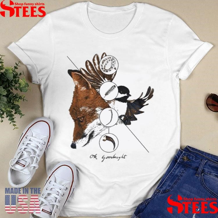 Ok Goodnight The Fox The Bird Illustration Heather Cream T-Shirts