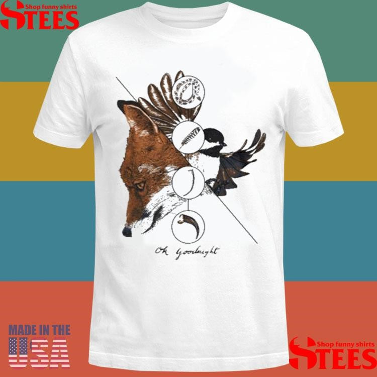 Ok Goodnight The Fox The Bird Illustration Heather Cream T-Shirts