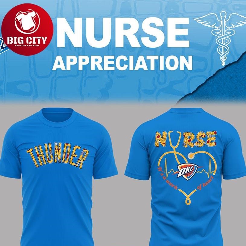 Oklahoma City Thunder Nurse Night Of Appreciation 2025 Christmas Two Sided Shirt