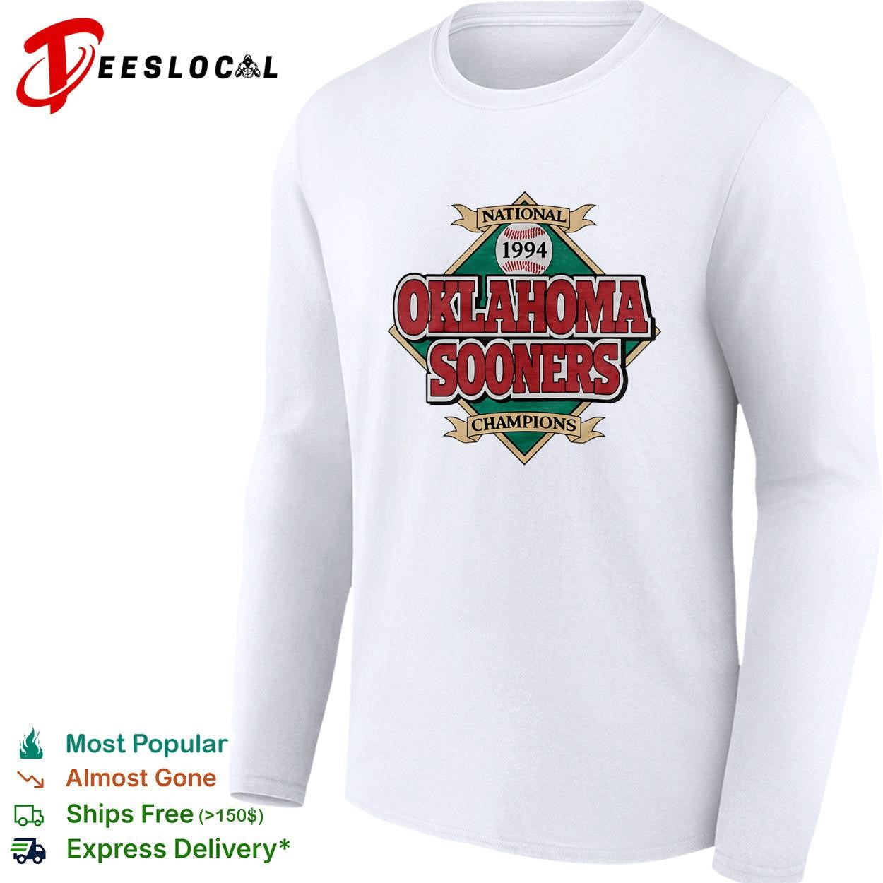 Oklahoma Sooners 1994 National Champions baseball vintage shirt