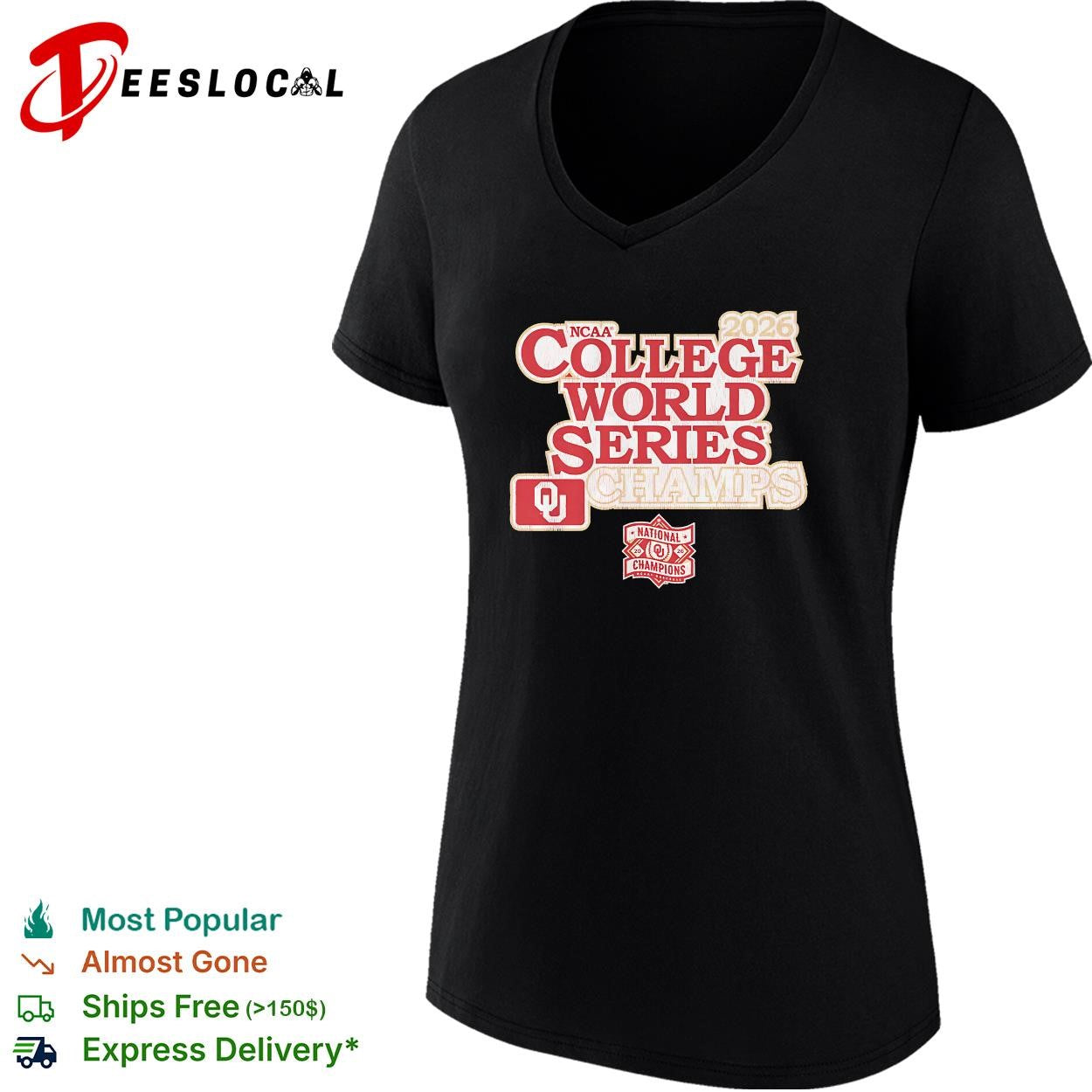 Oklahoma Sooners 2026 NCAA College World Series champs shirt