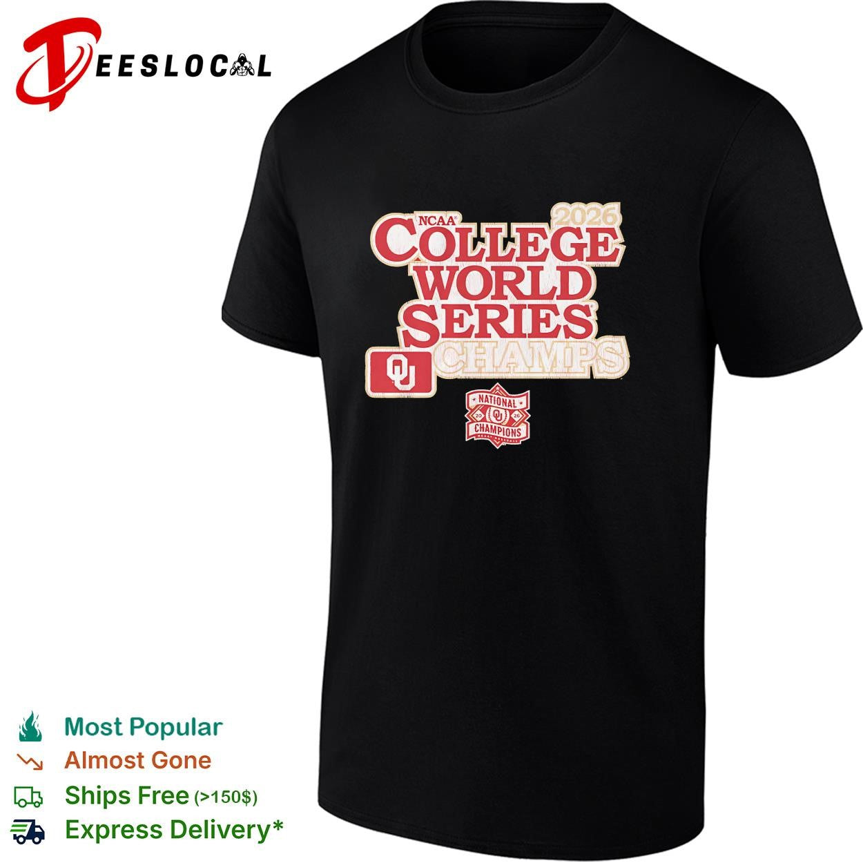 Oklahoma Sooners 2026 NCAA College World Series champs shirt