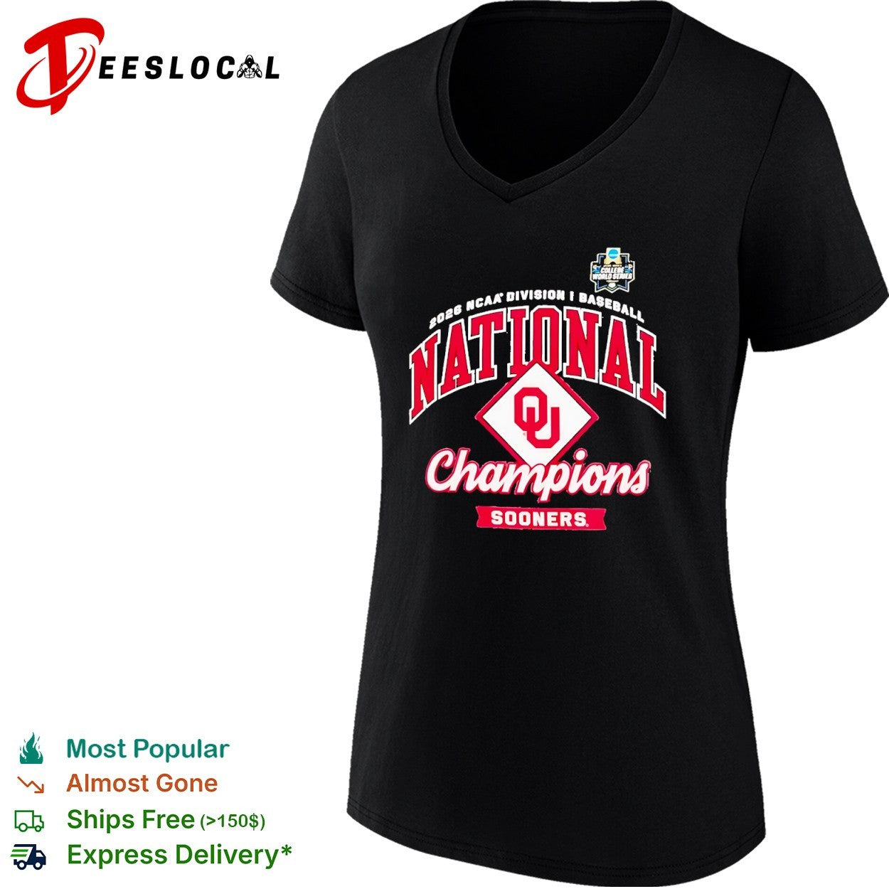 Oklahoma Sooners 2026 NCAA Division I Baseball National Champions shirt