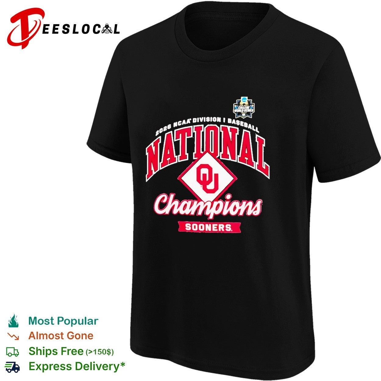Oklahoma Sooners 2026 NCAA Division I Baseball National Champions shirt
