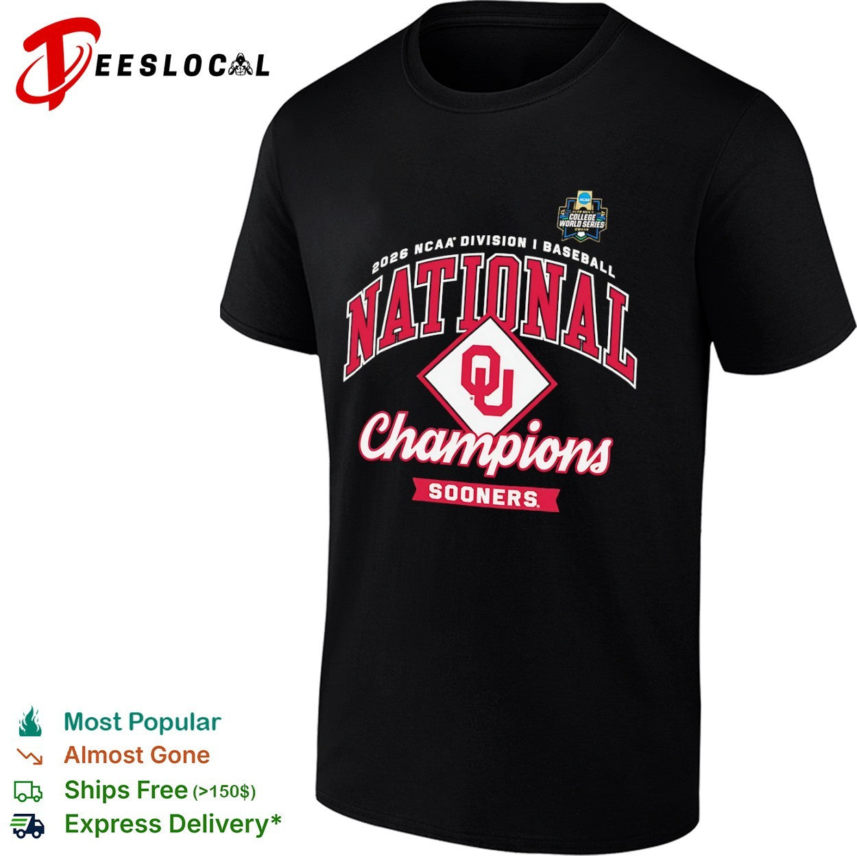 Oklahoma Sooners 2026 NCAA baseball national champions shirt