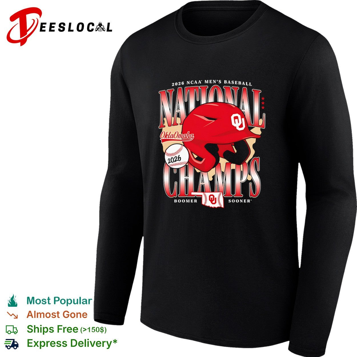 Oklahoma Sooners 2026 national champs baseball shirt