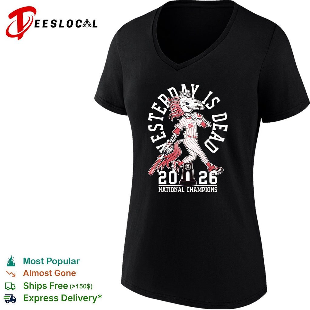 Oklahoma Sooners Barstool Sports yesterday is dead 2026 national champions horse skeleton shirt